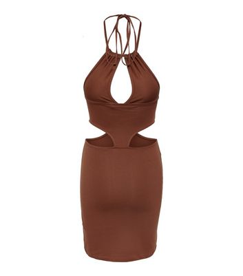 Click to view product details and reviews for Neon Nylon Rust Cut Out Halter Neck Mini Dress New Look.