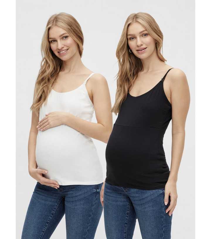 https://media3.newlookassets.com/i/newlook/836157309/womens/clothing/tops/mamalicious-maternity-2-pack-black-and-white-strappy-nursing-vests.jpg?strip=true&qlt=50&w=720