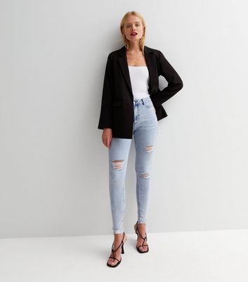 Black ripped jeans womens best sale new look