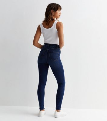Navy Lift & Shape Jenna Skinny Jeans New Look