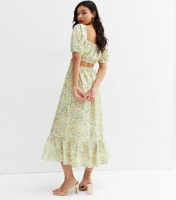 Click to view product details and reviews for Yellow Floral Shirred Cut Out Midi Dress New Look. Click to view product details and reviews for Yellow Floral Shirred Cut Out Midi Dress New Look.