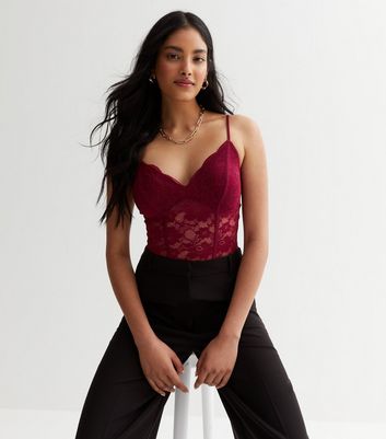 Burgundy bodysuit store