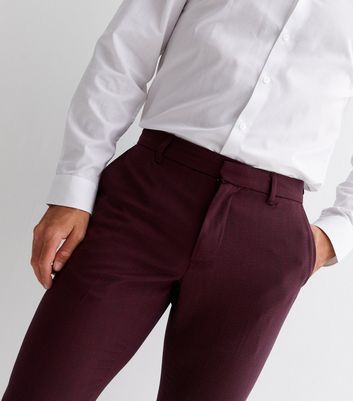Dobell Burgundy Suit Trousers | Dobell