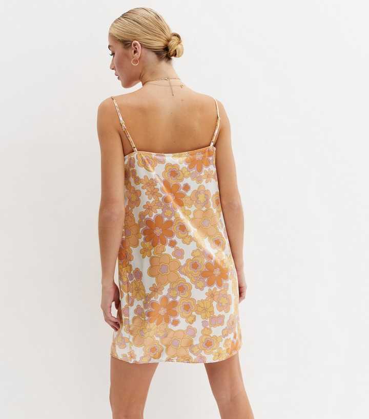 Vila White Floral Satin Mini Slip Dress | New Look