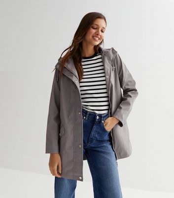 Womens deals grey raincoat