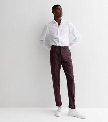 Burgundy Floral Skinny Fit Trousers