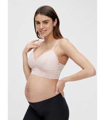 Mamalicious Maternity Pink Strappy Lace Nursing Bra