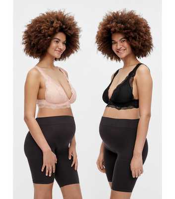 Mamalicious Maternity 2 Pack Pink and Black Lace Nursing Bras