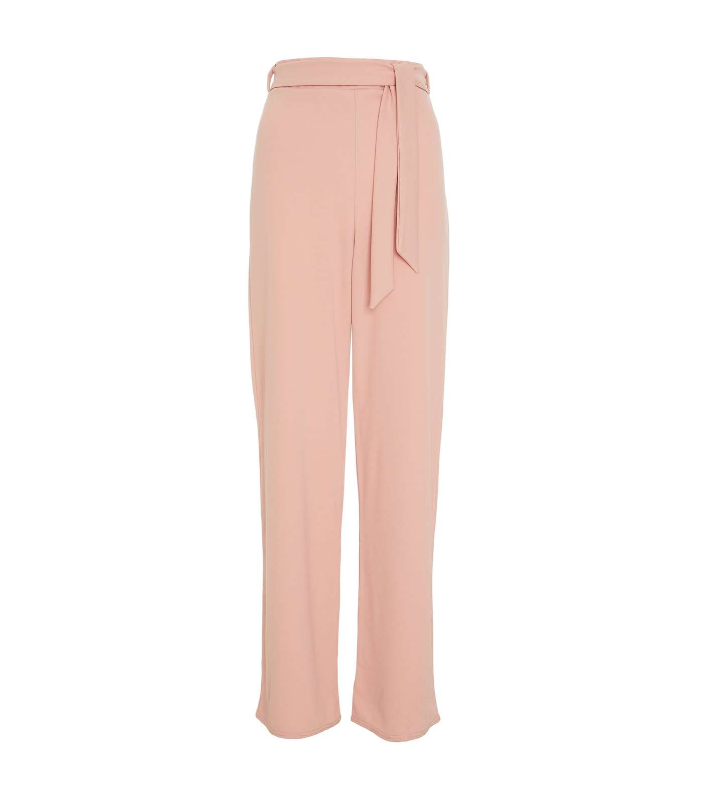 QUIZ Pink Tie Waist Wide Leg Trousers Image 4