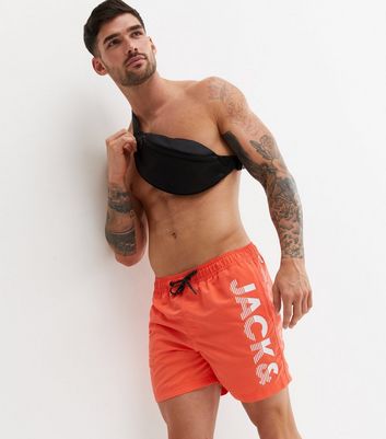Jack \u0026 Jones Orange Logo Swim Shorts 