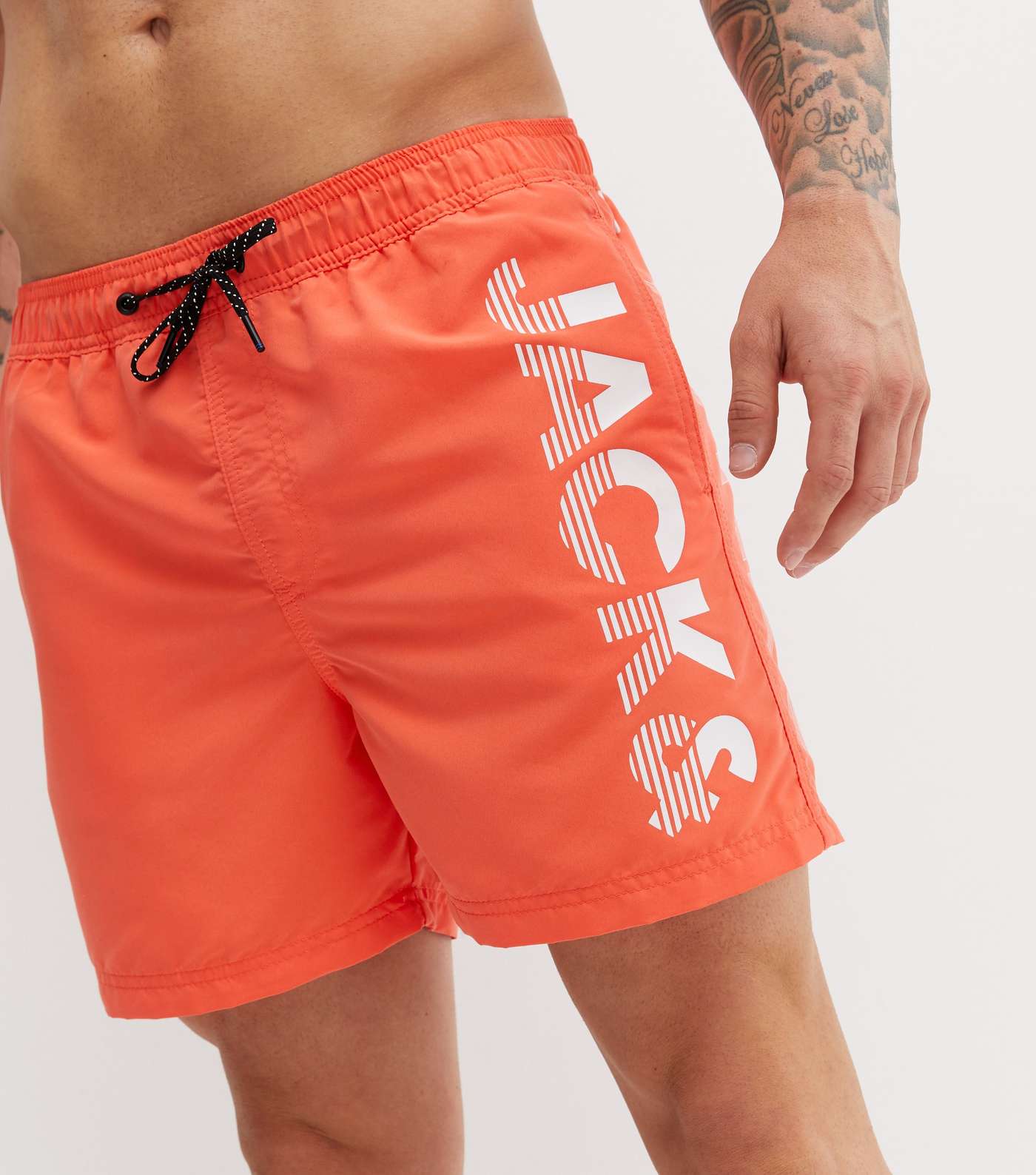 Jack & Jones Orange Logo Swim Shorts Image 3