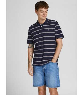 Jack & Jones Navy Stripe Polo Shirt