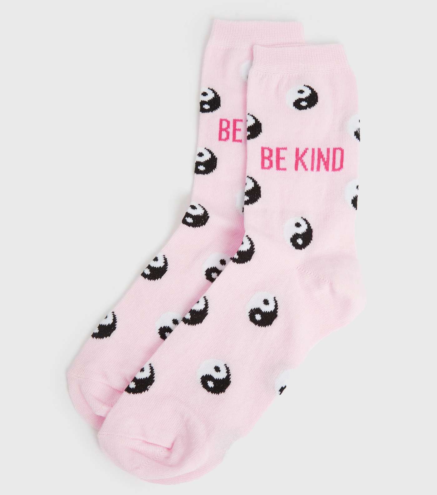 Pink Yin and Yang Be Kind Socks