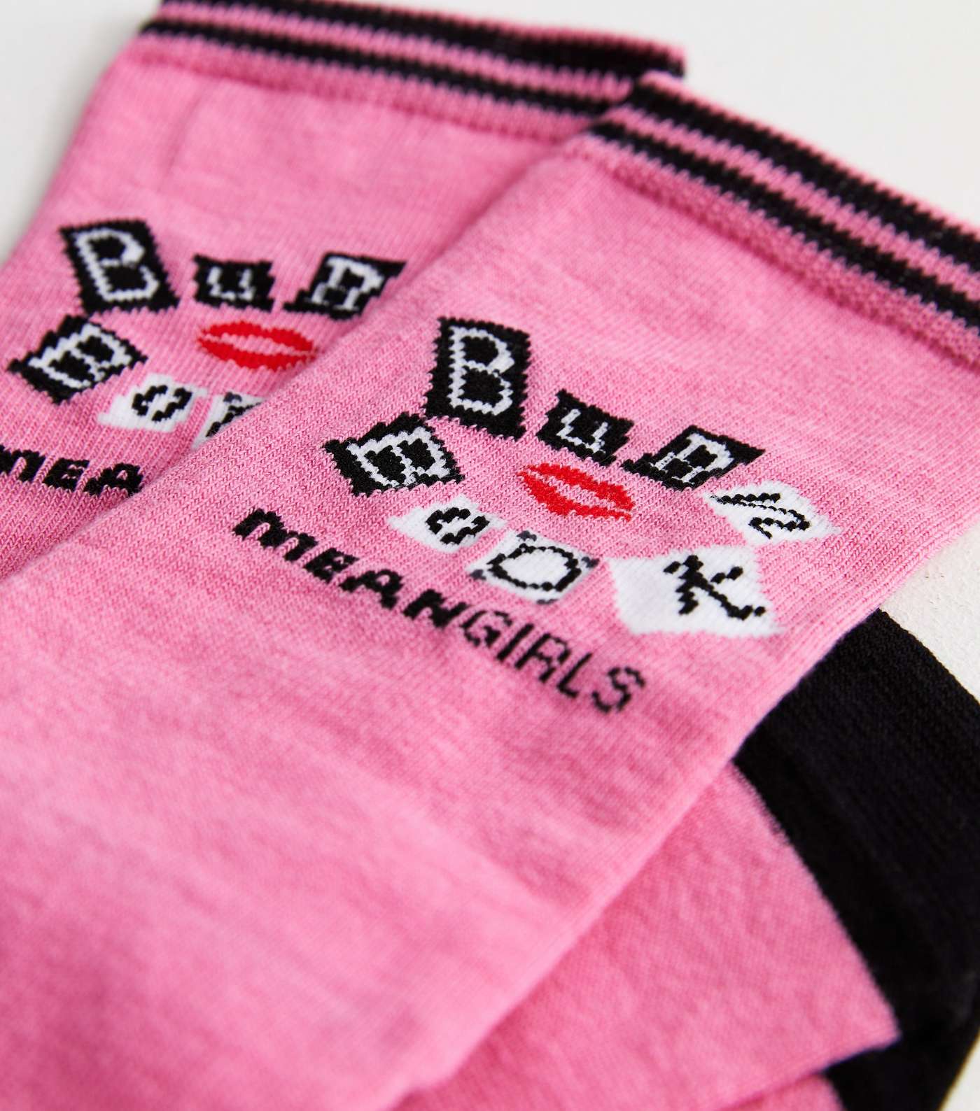 Bright Pink Mean Girls Burn Book Socks Image 2