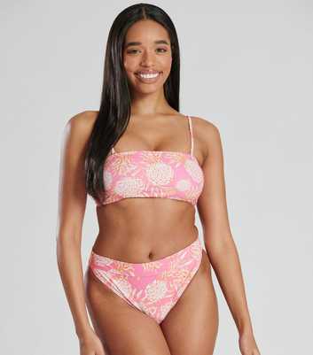 South Beach Pale Pink Pineapple Bandeau Bikini Top