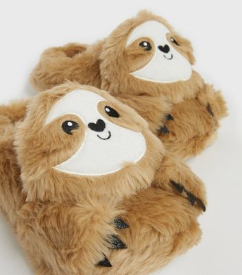 Light Brown Faux Fur Sloth Mule 
