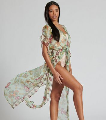 South Beach Light Green Paisley Chiffon 