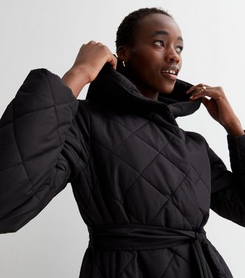 tall black maxi puffer coat