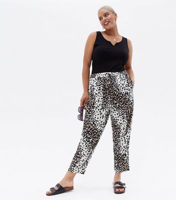 Plus size leopard store joggers