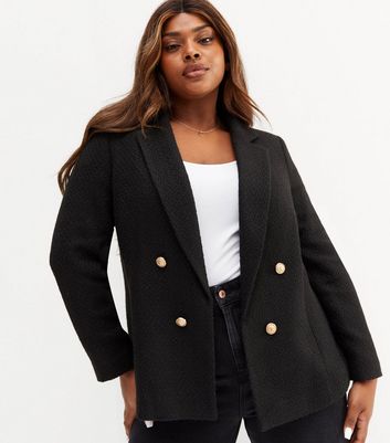 boucle blazer plus size