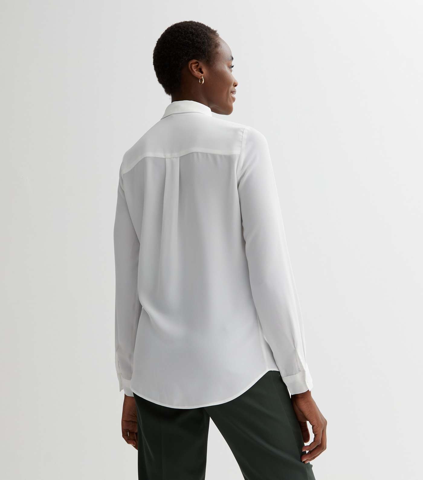 Tall White Long Sleeve Shirt Image 4
