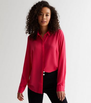 Tall Deep Pink Long Sleeve Shirt