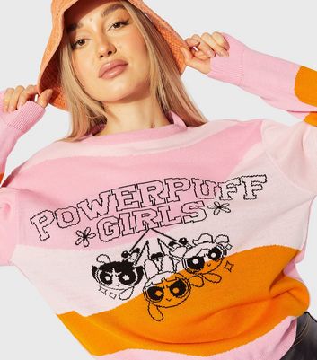 Damen Bekleidung Skinnydip Pink Swirl Powerpuff Girls Embroidered Jumper