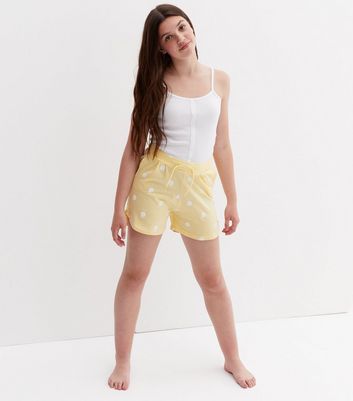 Name It Pale Yellow Spot Shorts | New Look