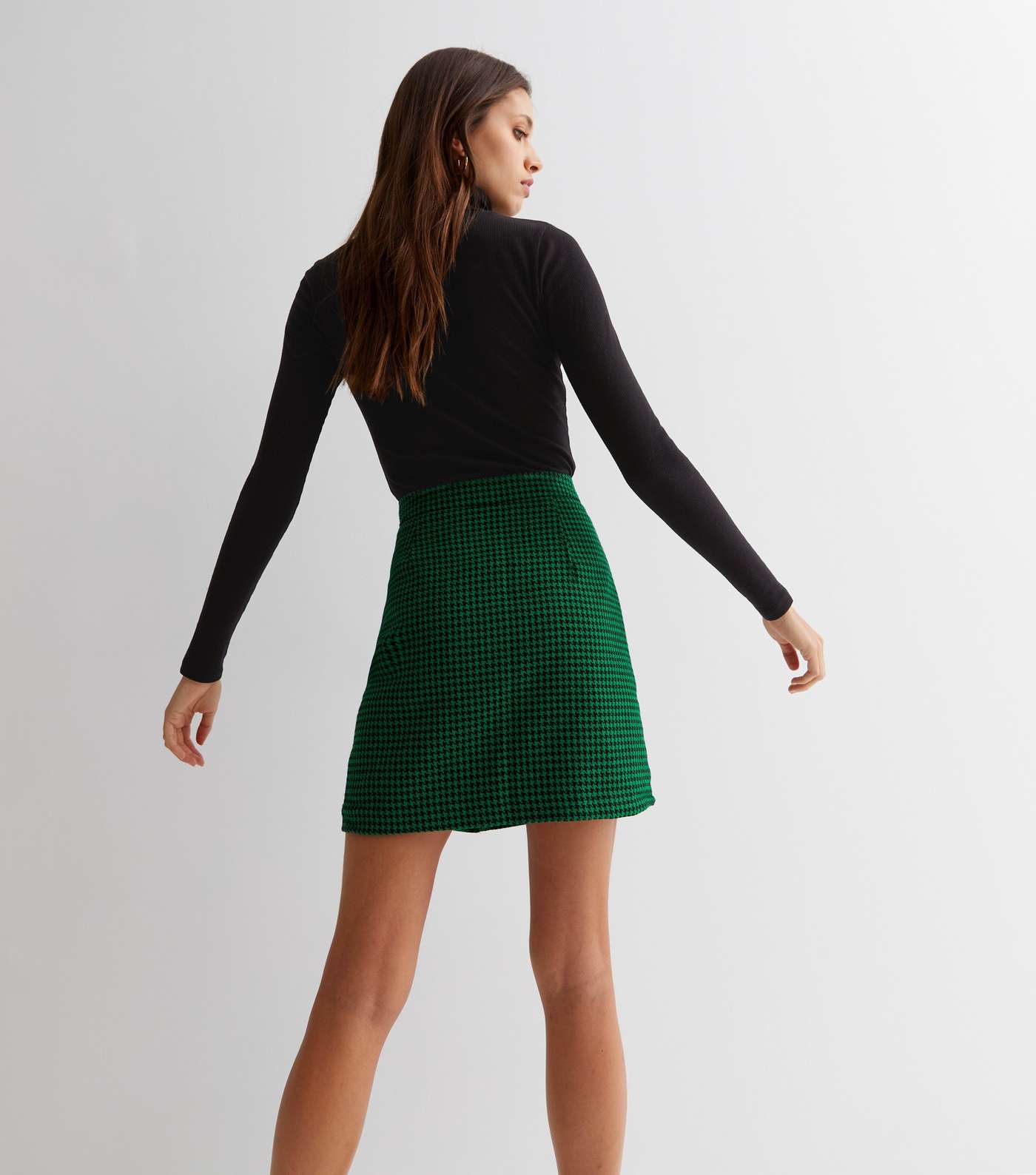 Green Dogtooth Mini Skirt Image 4