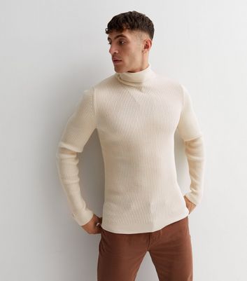 Muscle fit outlet ribbed sweater