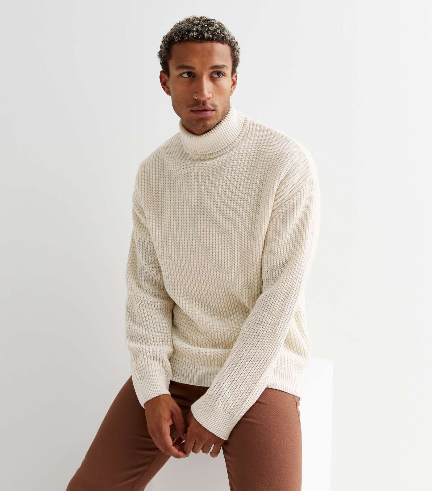 Relaxed Fit Wool polo-neck jumper
