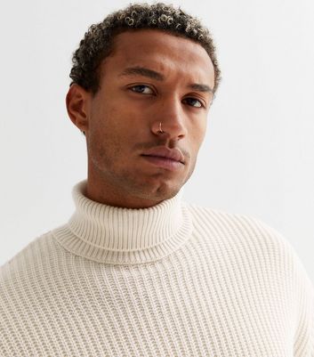 Off White Roll Neck Relaxed Fit Jumper | New Look