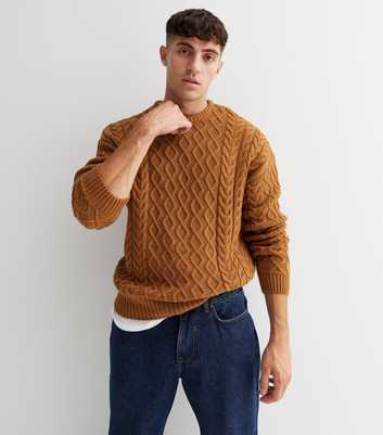 Rust Cable Knit Relaxed Fit Jumper