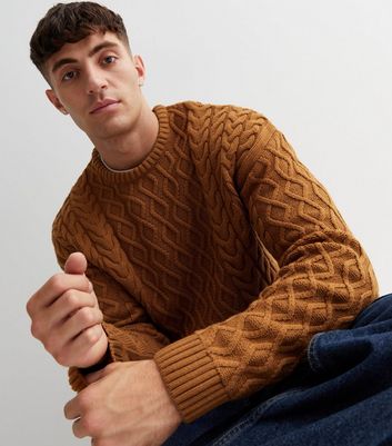 Rust Cable Knit Relaxed Fit Jumper 