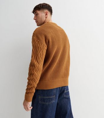 Rust Cable Knit Relaxed Fit Jumper | New Look