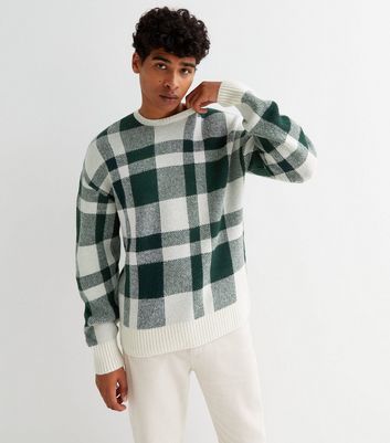 Green Check Relaxed Fit Jumper | New Look