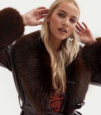 Faux fur biker on sale coat