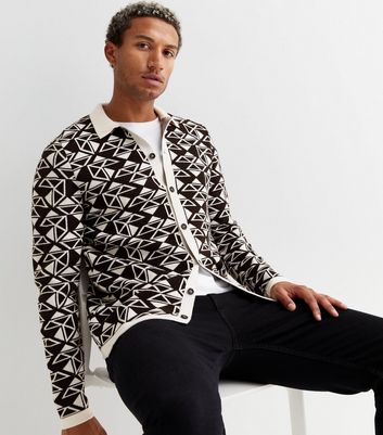 Off White Geometric Fine Knit Slim Fit 