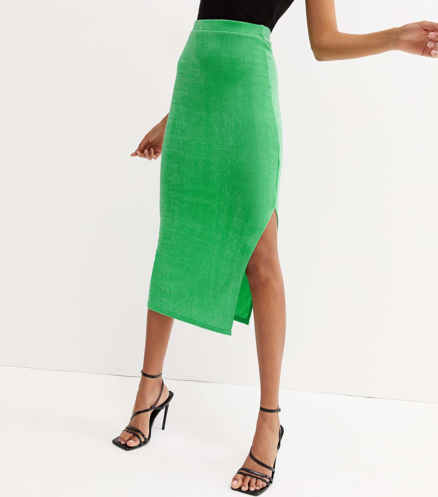 Green Split Midi Skirt Image 2
