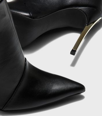 London Rebel Black Metal Stiletto Heel 