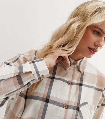 Off White Check Oversized Shirt | New Look