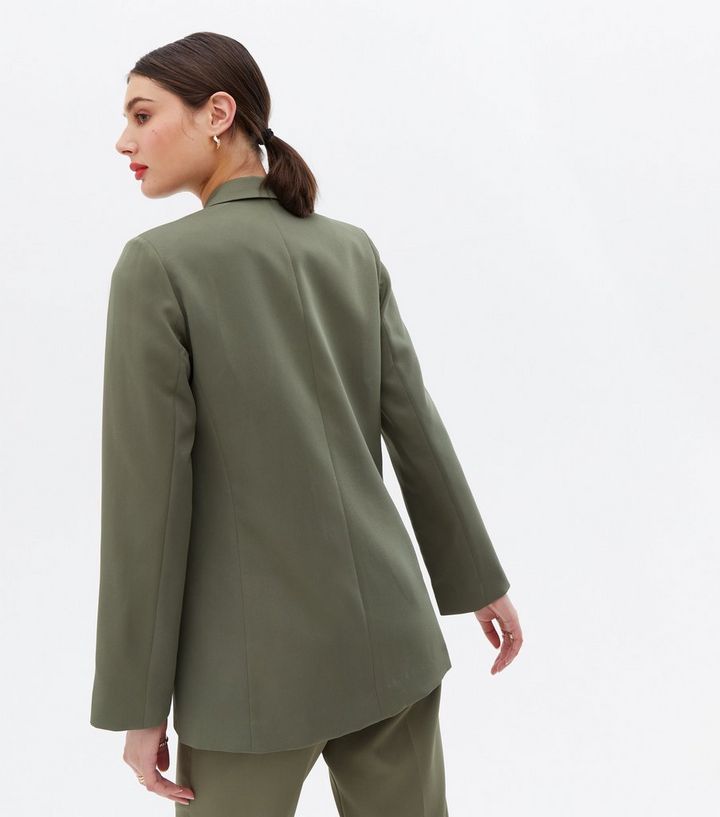 Khaki Long Sleeve Relaxed Fit Blazer | New Look