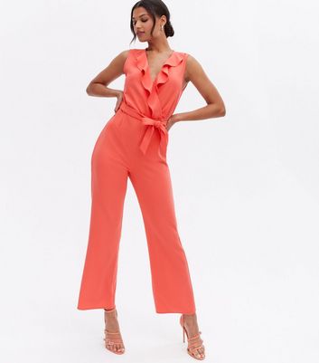 plus size coral jumpsuit