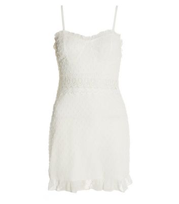 Click to view product details and reviews for Quiz White Strappy Lace Trim Mini Skater Dress New Look.