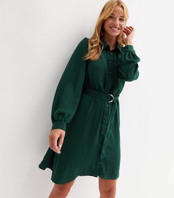 Long sleeve mini shirt dress hotsell