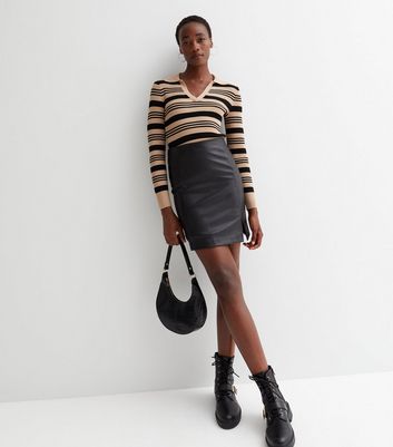 New look faux leather mini skirt sale