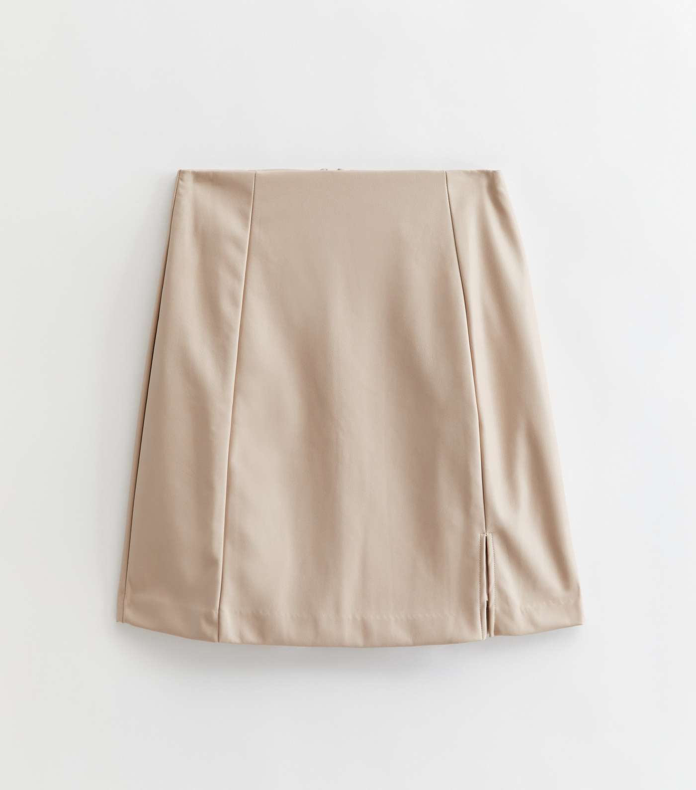 Tall Stone Leather-Look Split Hem Mini Skirt Image 5