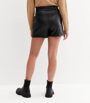 Leather shorts deals new look