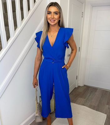 blue frill jumpsuit