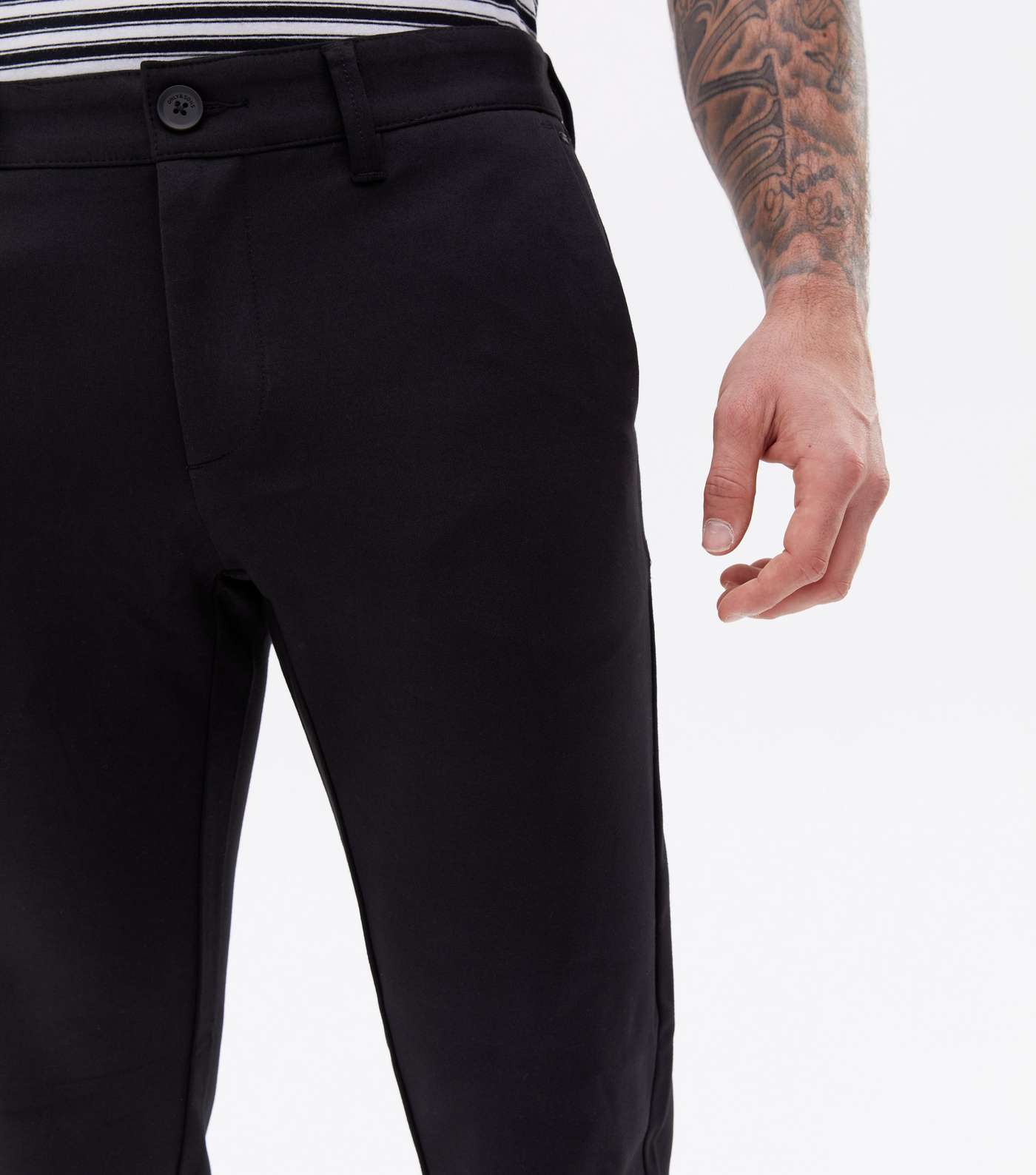 Only & Sons Black Slim Fit Tapered Trousers Image 3